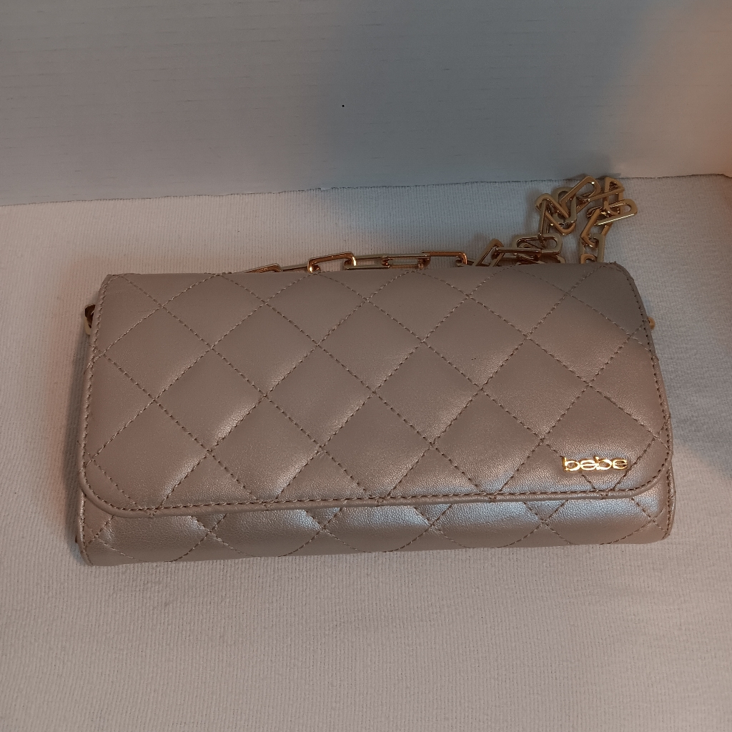 Bebe Clutch/Shoulder Bag In Pale Pink